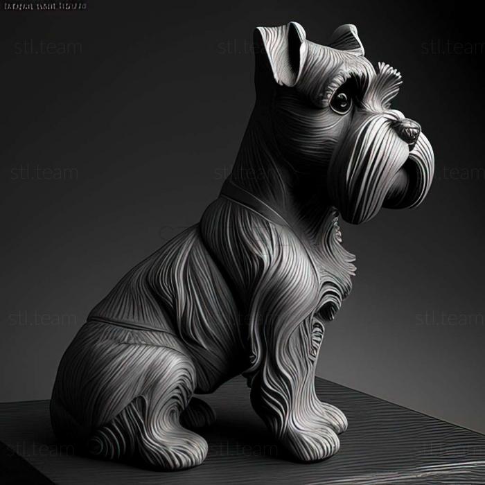 3D model Zwergschnauzer dog (STL)